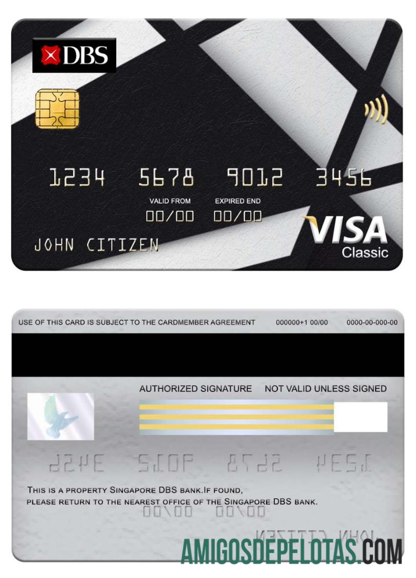 Singapura DBS bank visa classic kartu desain