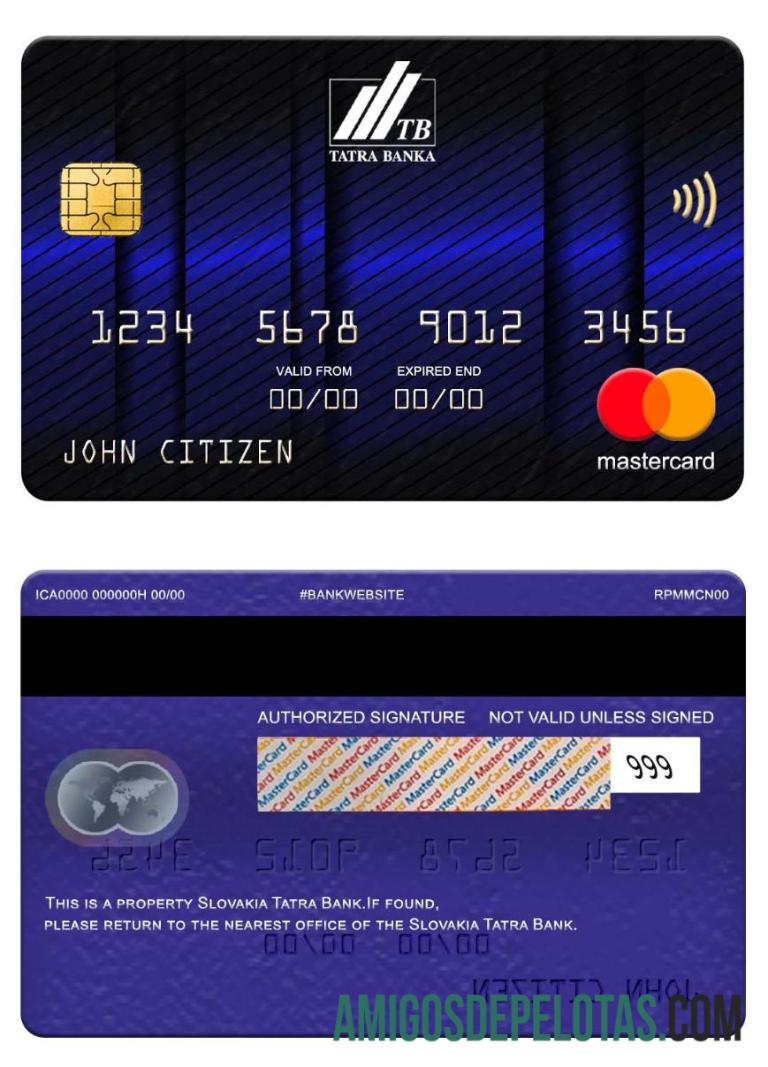 Slovakia Tatra bank mastercard desain
