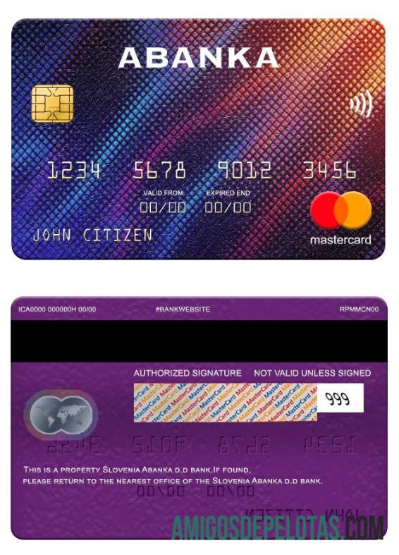 Slovenia Abanka d.d bank mastercard desain
