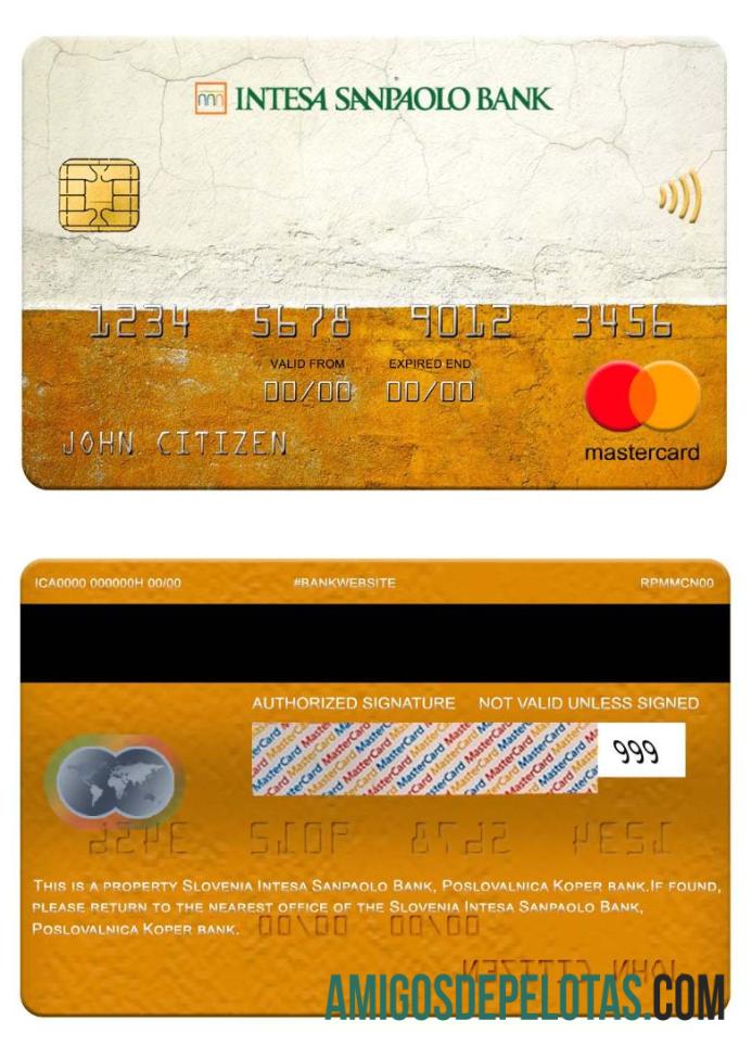 Slovenia Intesa Sanpaolo bank, Poslovalnica Koper bank mastercard templat