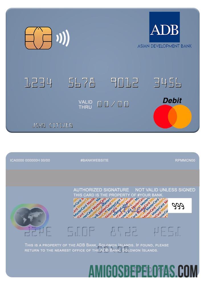 Kepulauan Solomon ADB bank mastercard templat