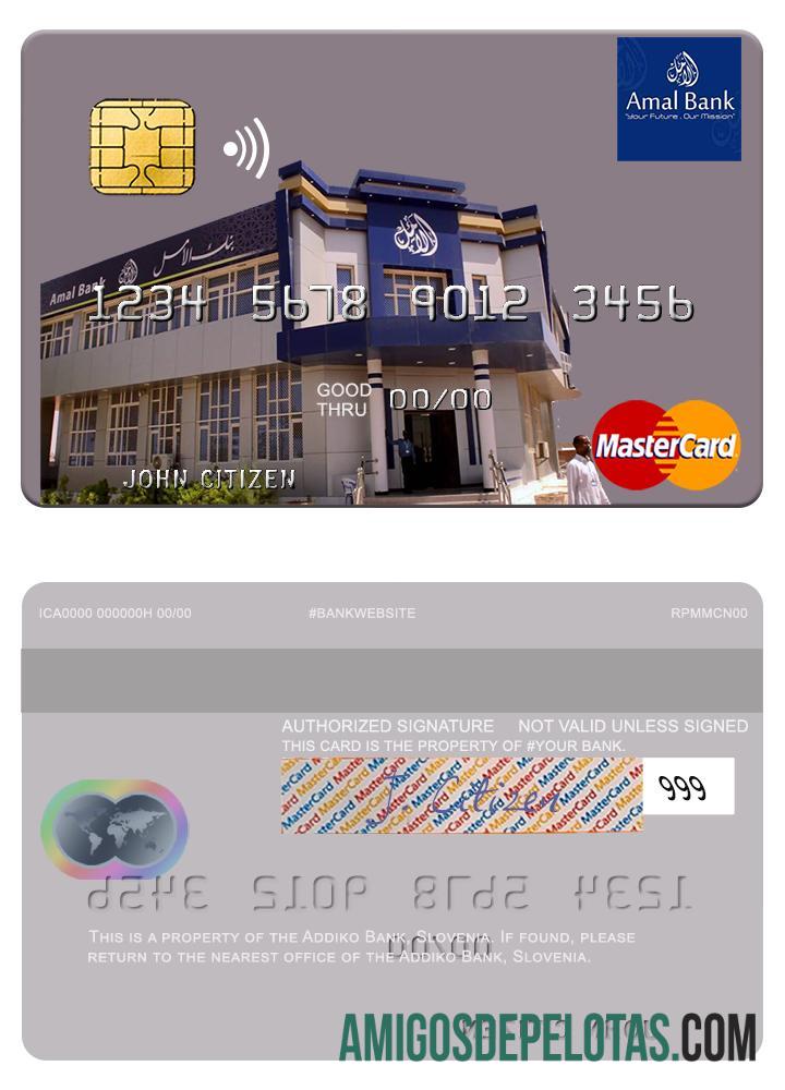 Somalia Amal bank mastercard templat