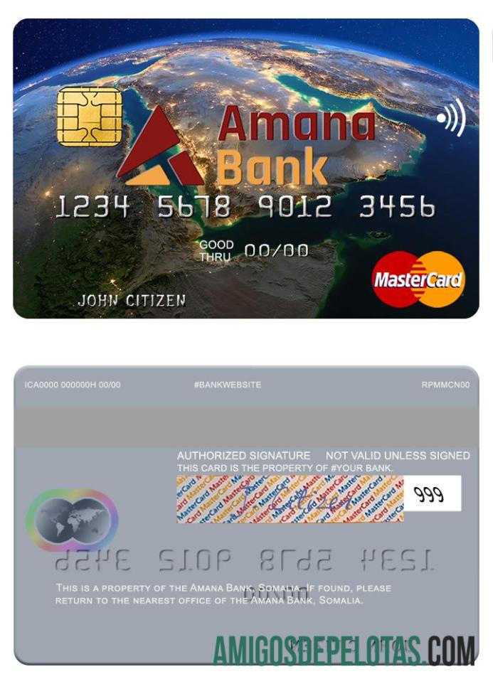 Somalia Amana bank mastercard pratinjau
