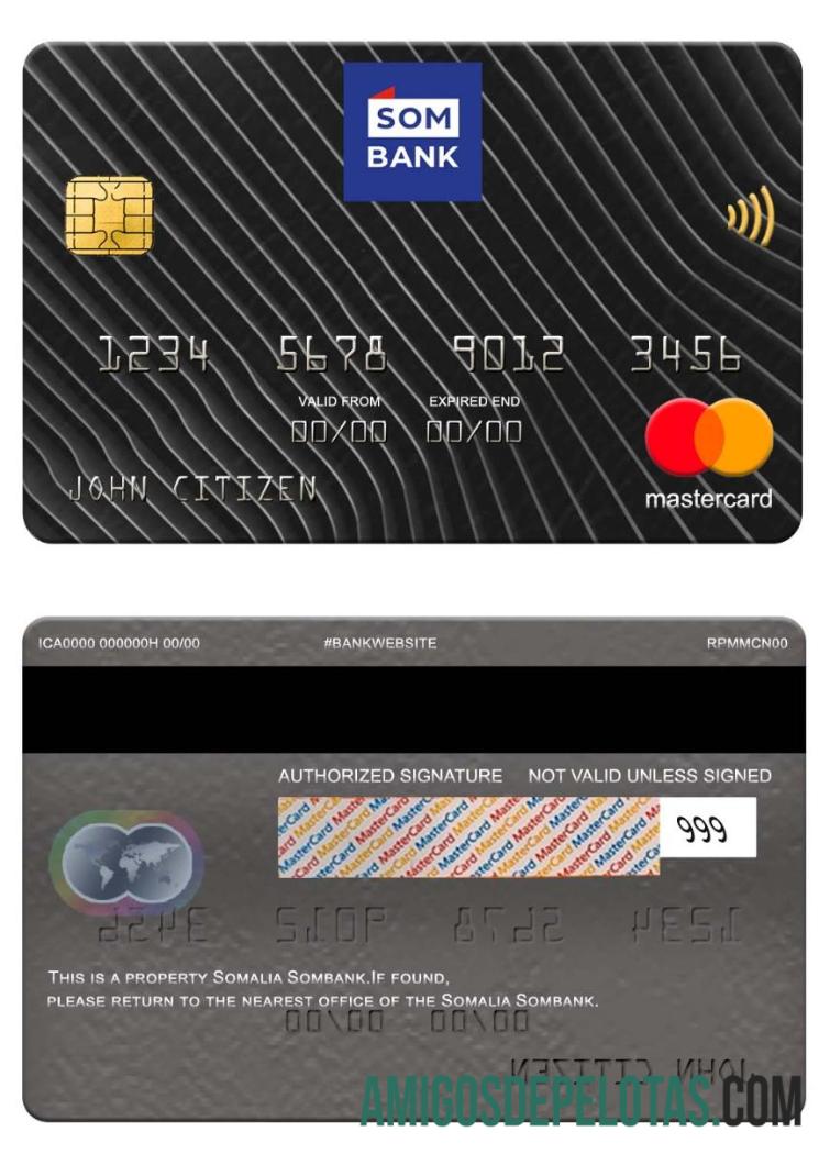 Somalia Sombank mastercard desain