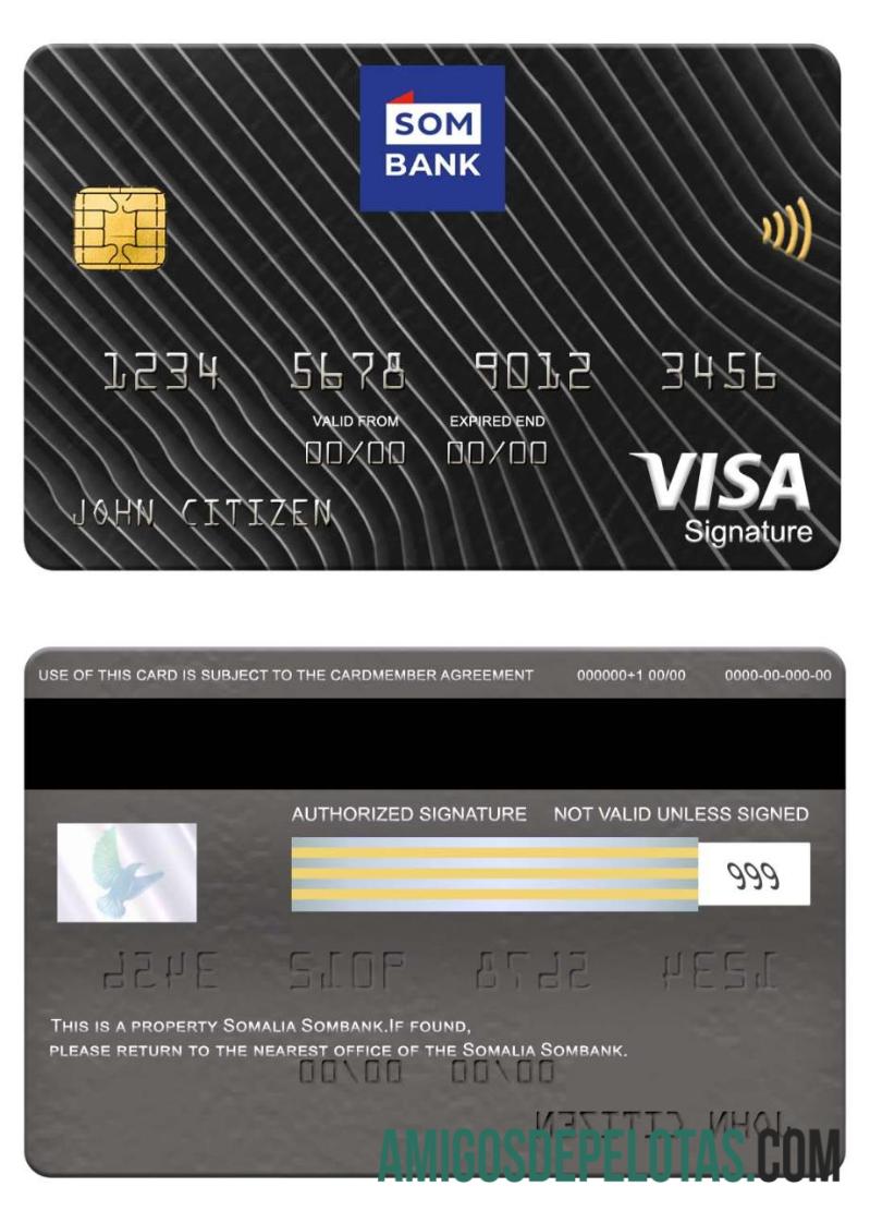 Somalia Sombank visa Tanda Tangan kartu makering