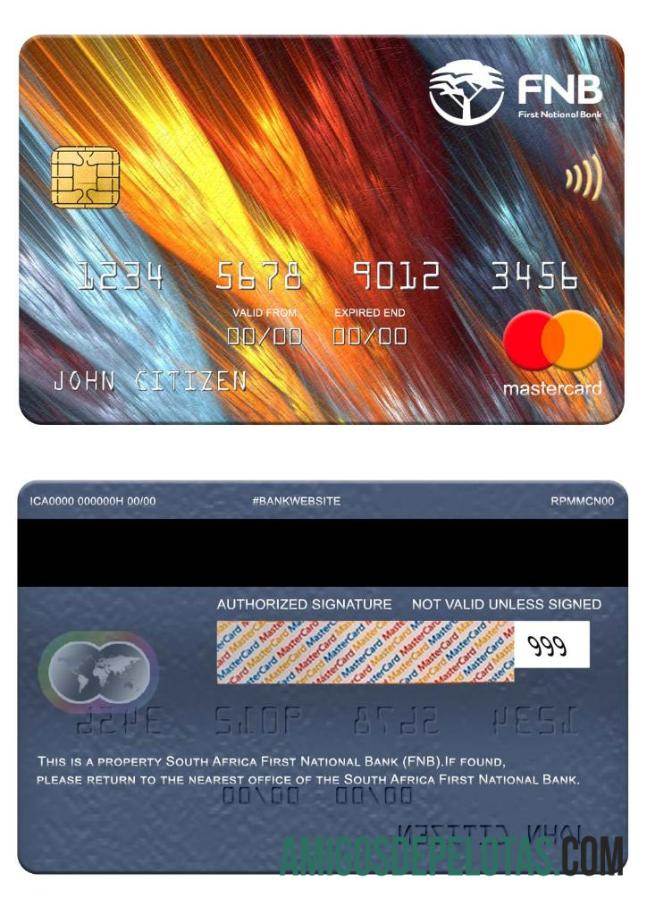 Afrika Selatan First nasional bank (FNB) mastercard sampel