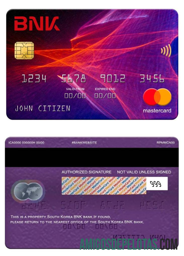 Korea Selatan BNK bank mastercard desain