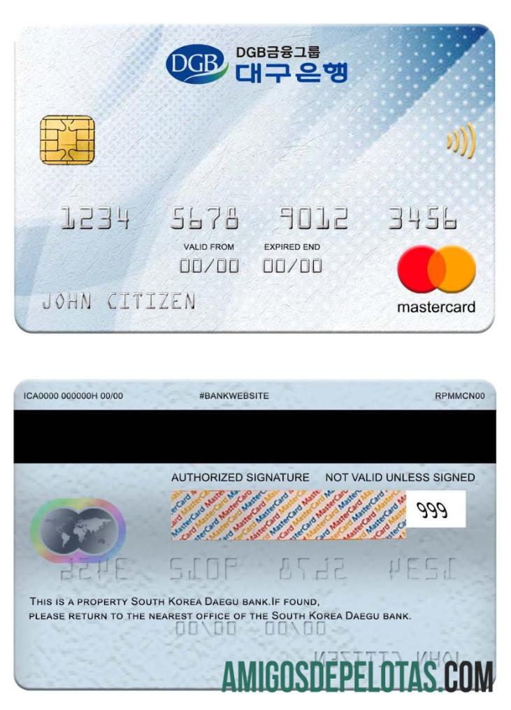Korea Selatan Daegu bank mastercard makering