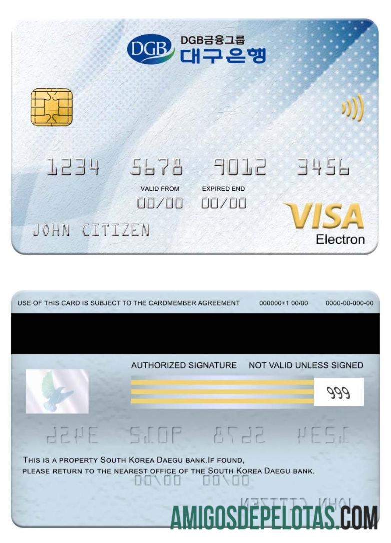 Korea Selatan Daegu bank visa electron kartu makering