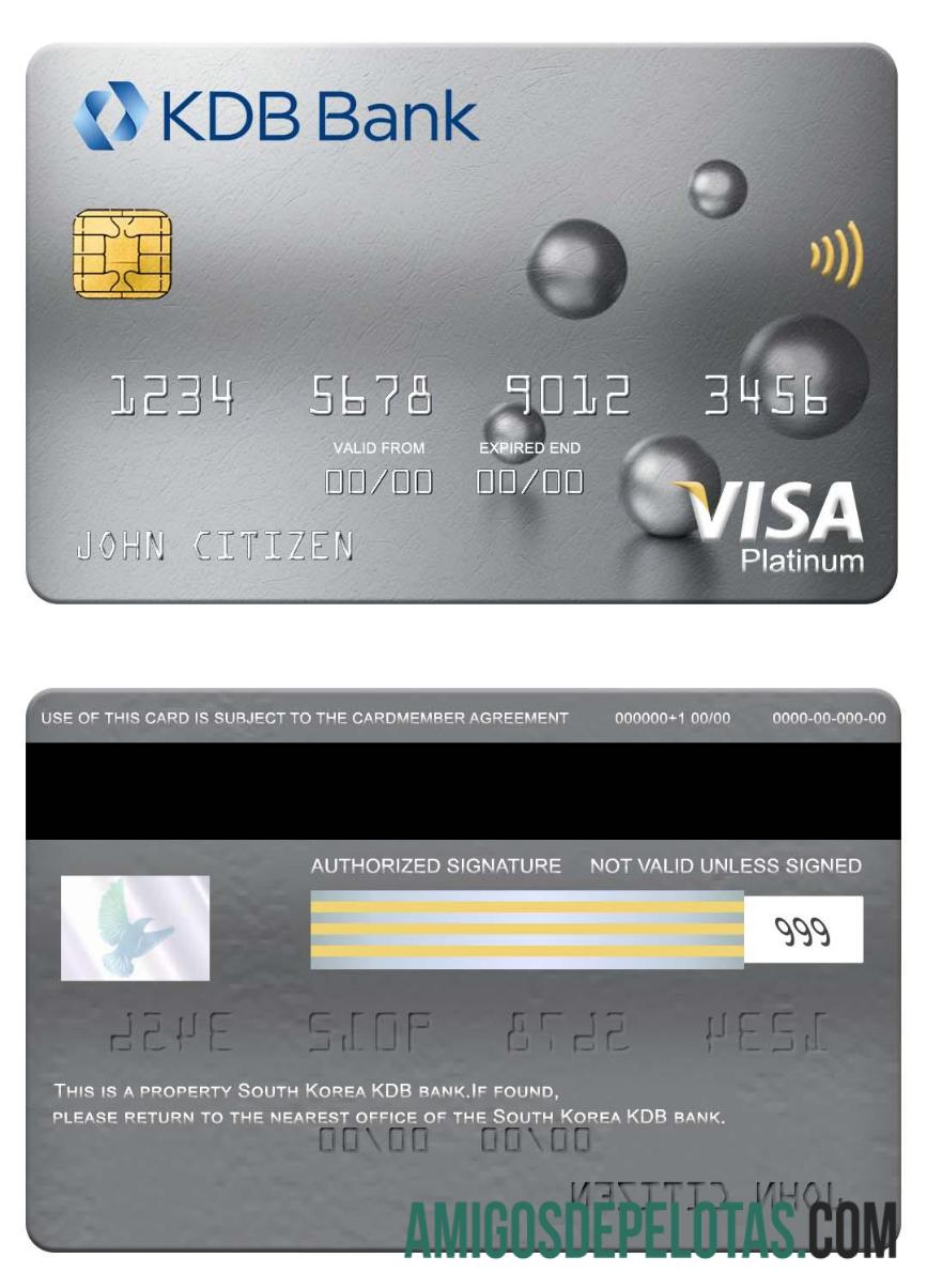 Korea Selatan KDB bank visa platinum kartu desain