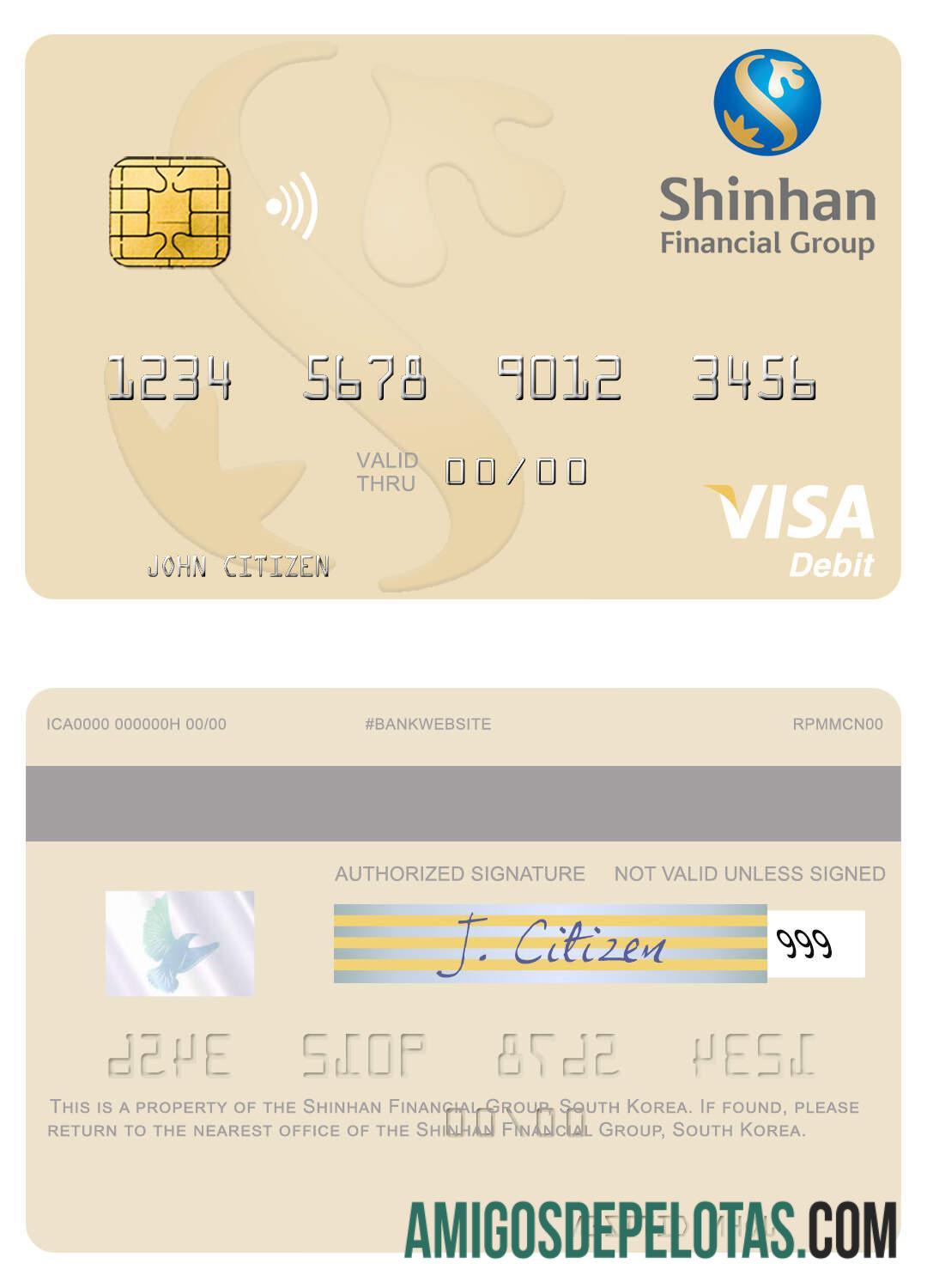 Korea Selatan Shinhan Financial Group visa Debit kartu makering