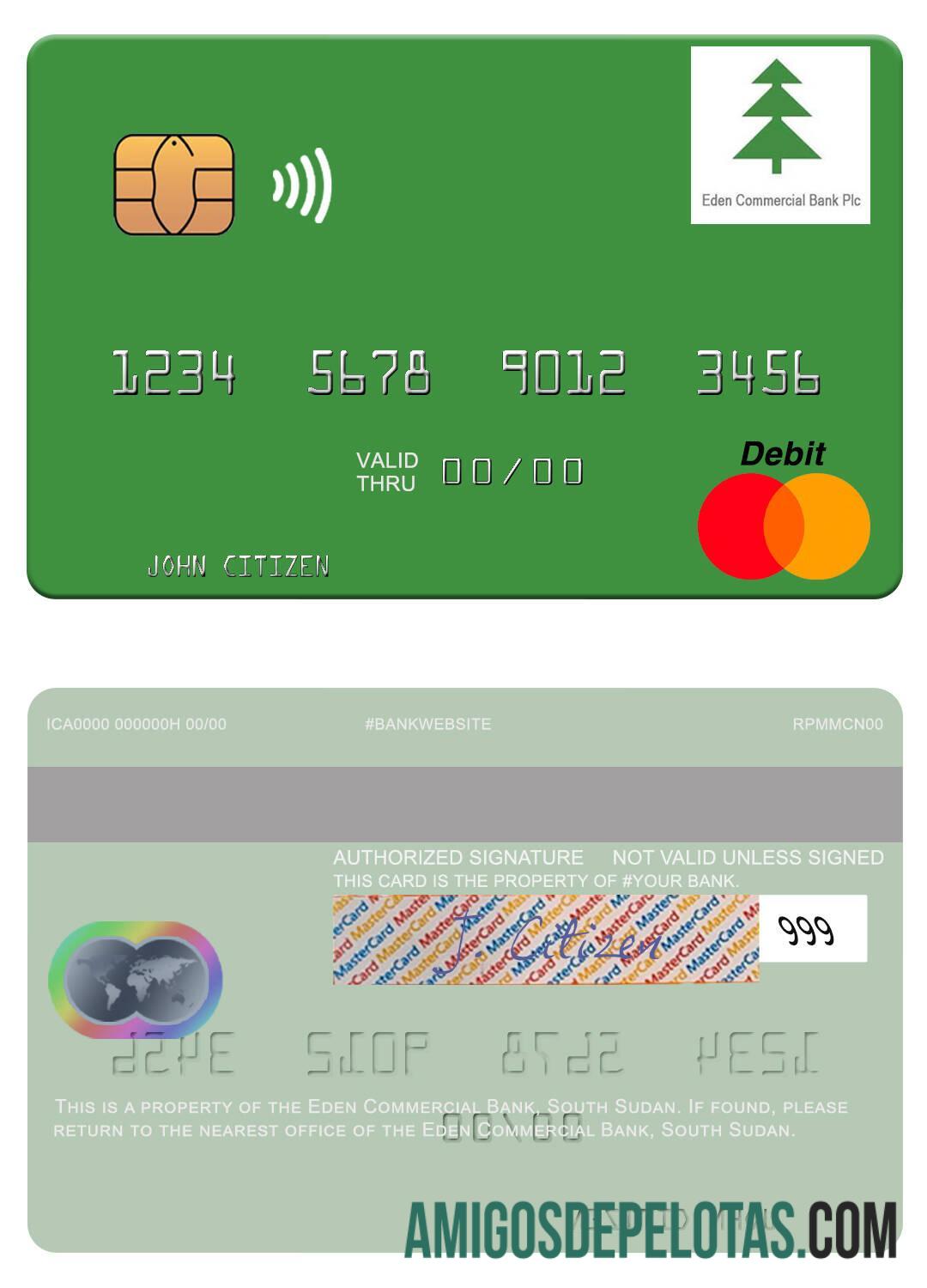 Sudan Selatan Eden komersial bank mastercard templat