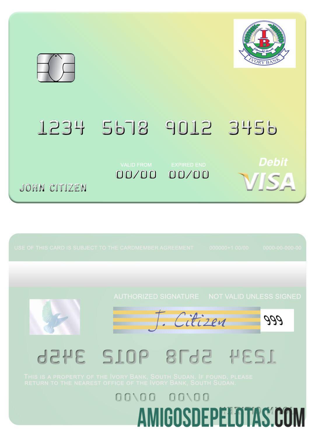 Sudan Selatan Ivory bank visa Debit kartu makering