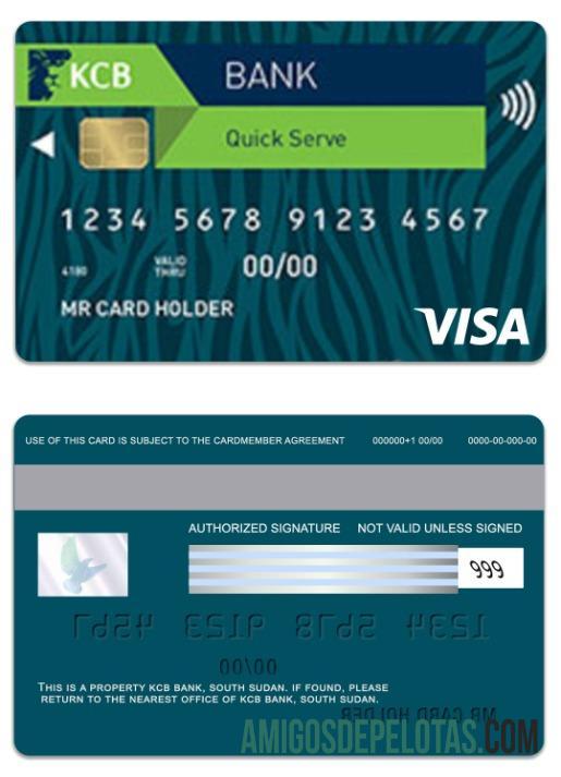 Sudan Selatan KCB bank visa kartu pratinjau