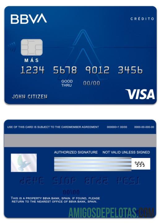 Spanyol BBVA bank visa Kredit kartu templat