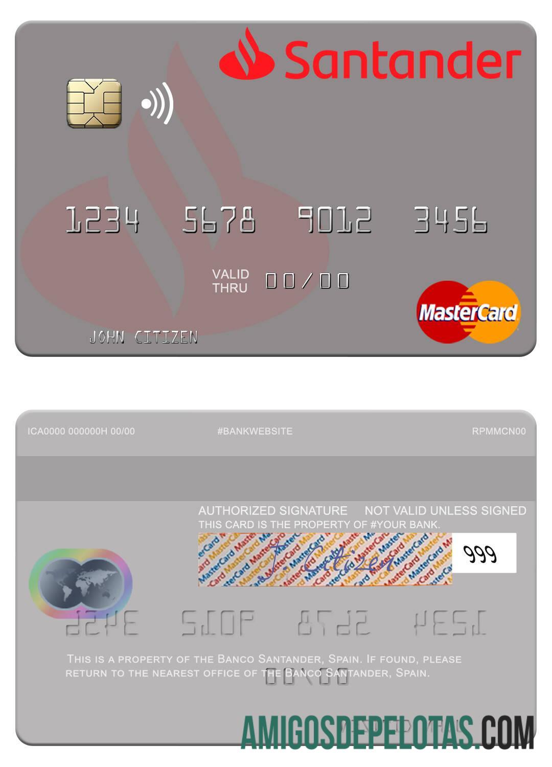 Spanyol Banco Santander mastercard makering