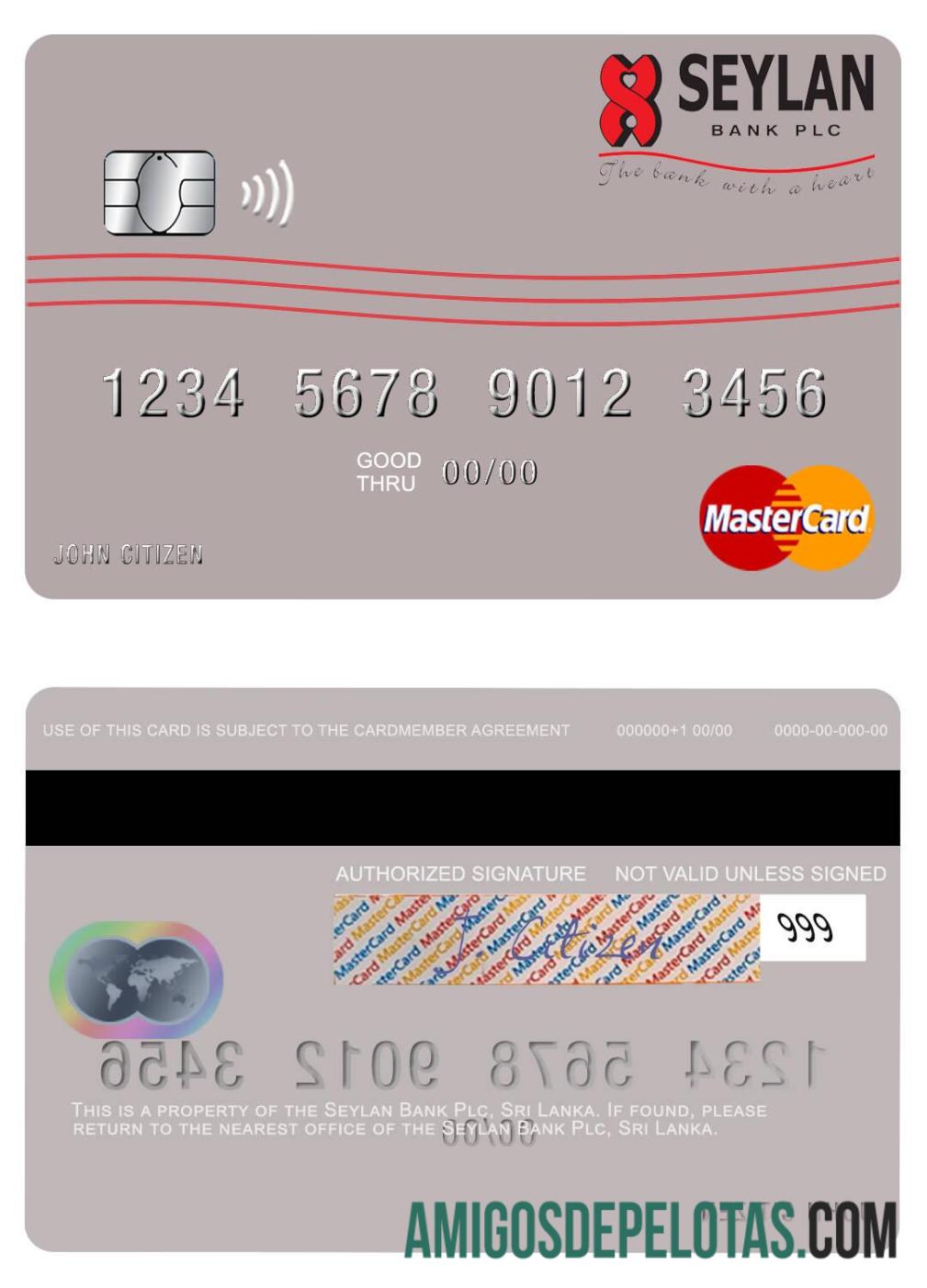 Sri Lanka Seylan bank Plc mastercard pratinjau