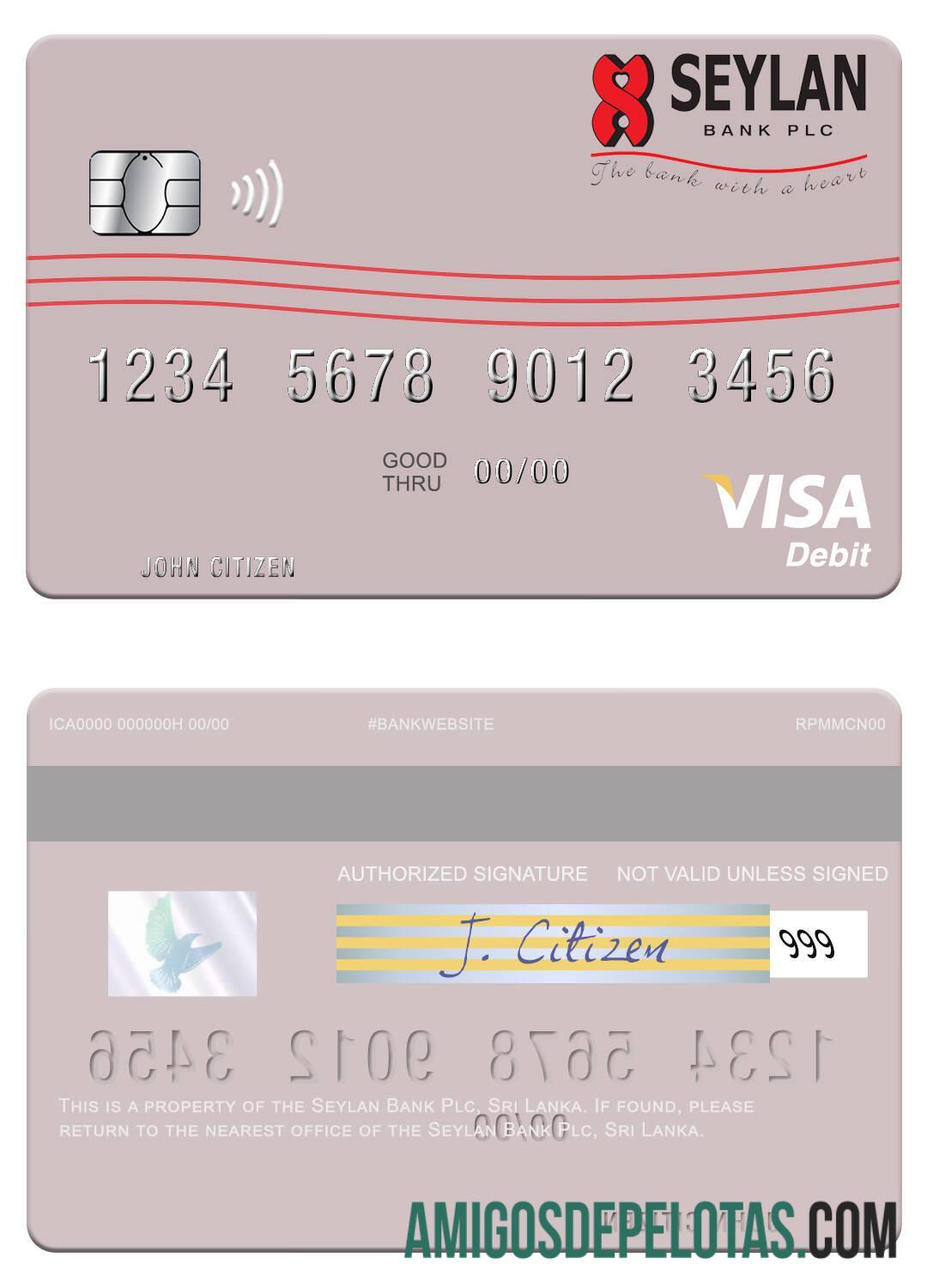 Sri Lanka Seylan bank Plc visa Debit kartu pratinjau