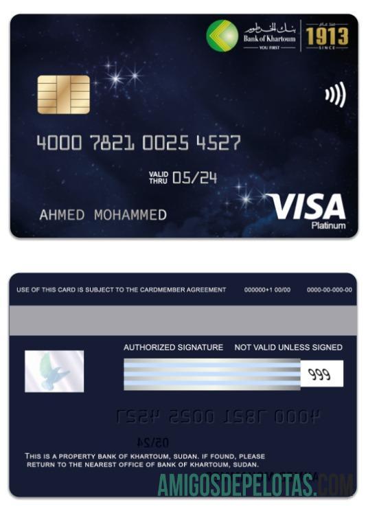 Sudan bank of Khartoum visa platinum kartu pratinjau