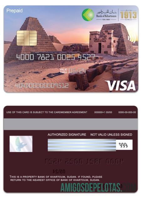 Sudan bank of Khartoum visa prepaid kartu makering