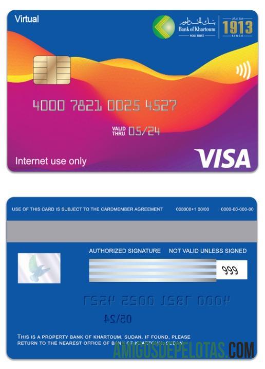 Sudan bank of Khartoum visa virtual kartu pratinjau