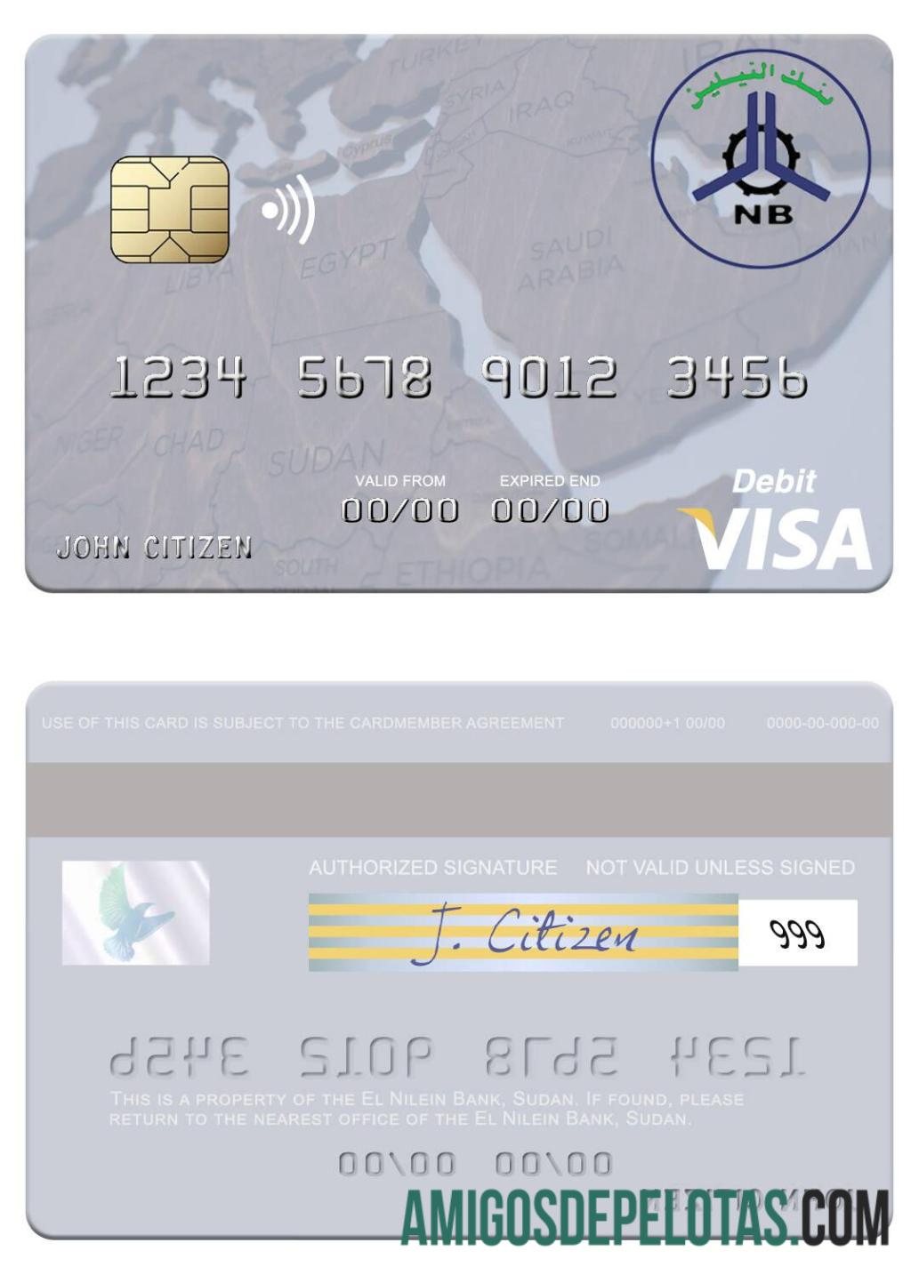 Sudan El Nilein bank visa Debit kartu makering