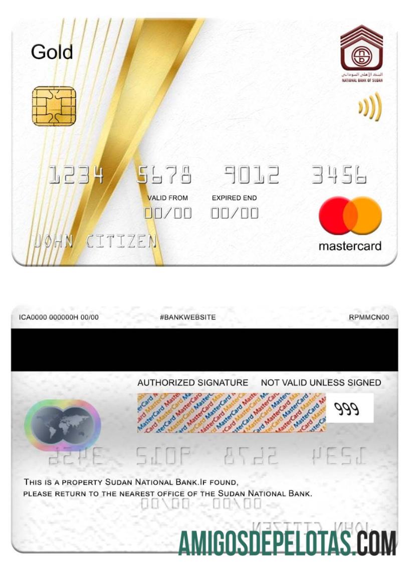 Sudan nasional bank mastercard gold desain