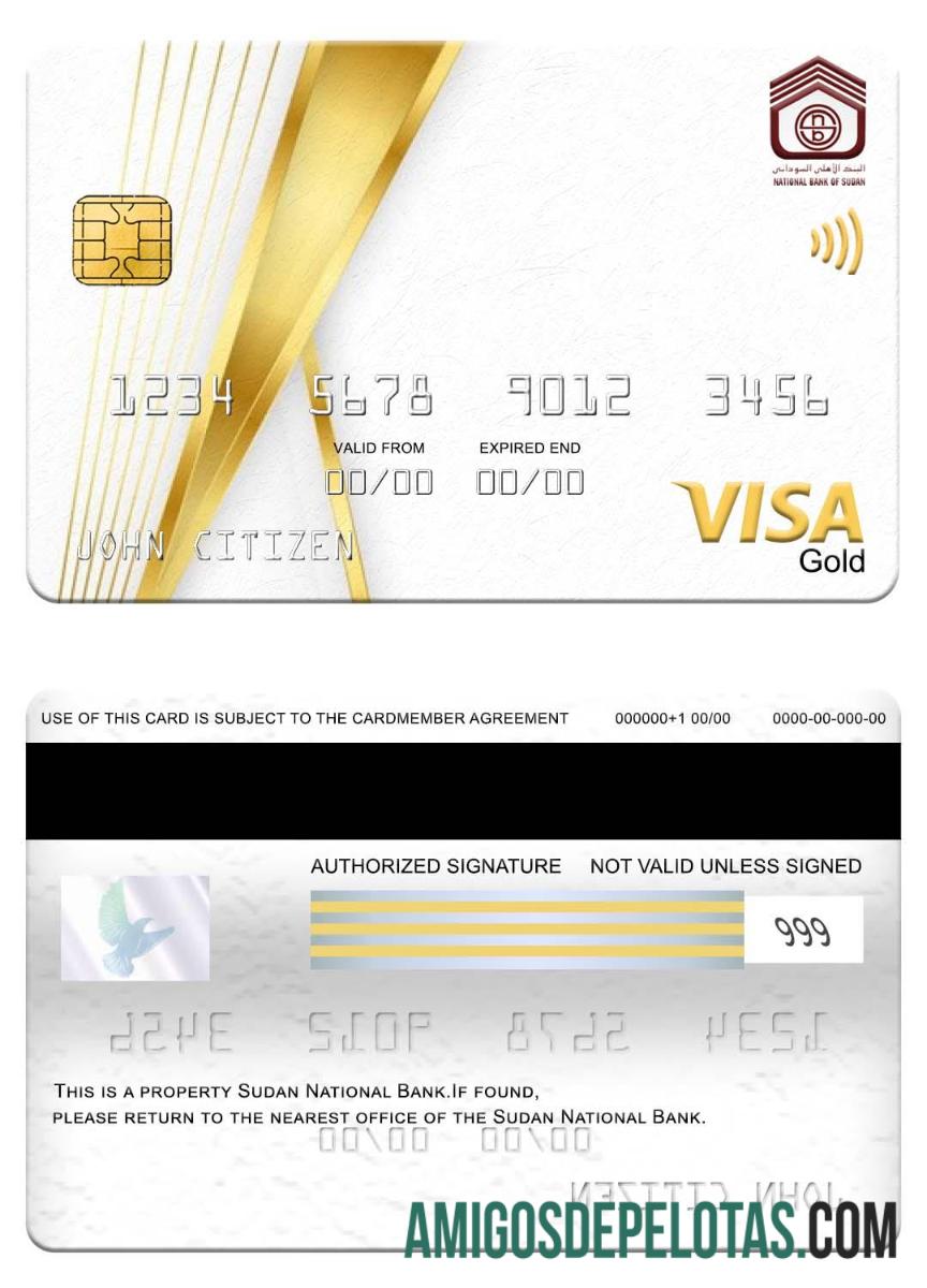 Sudan nasional bank visa gold kartu makering