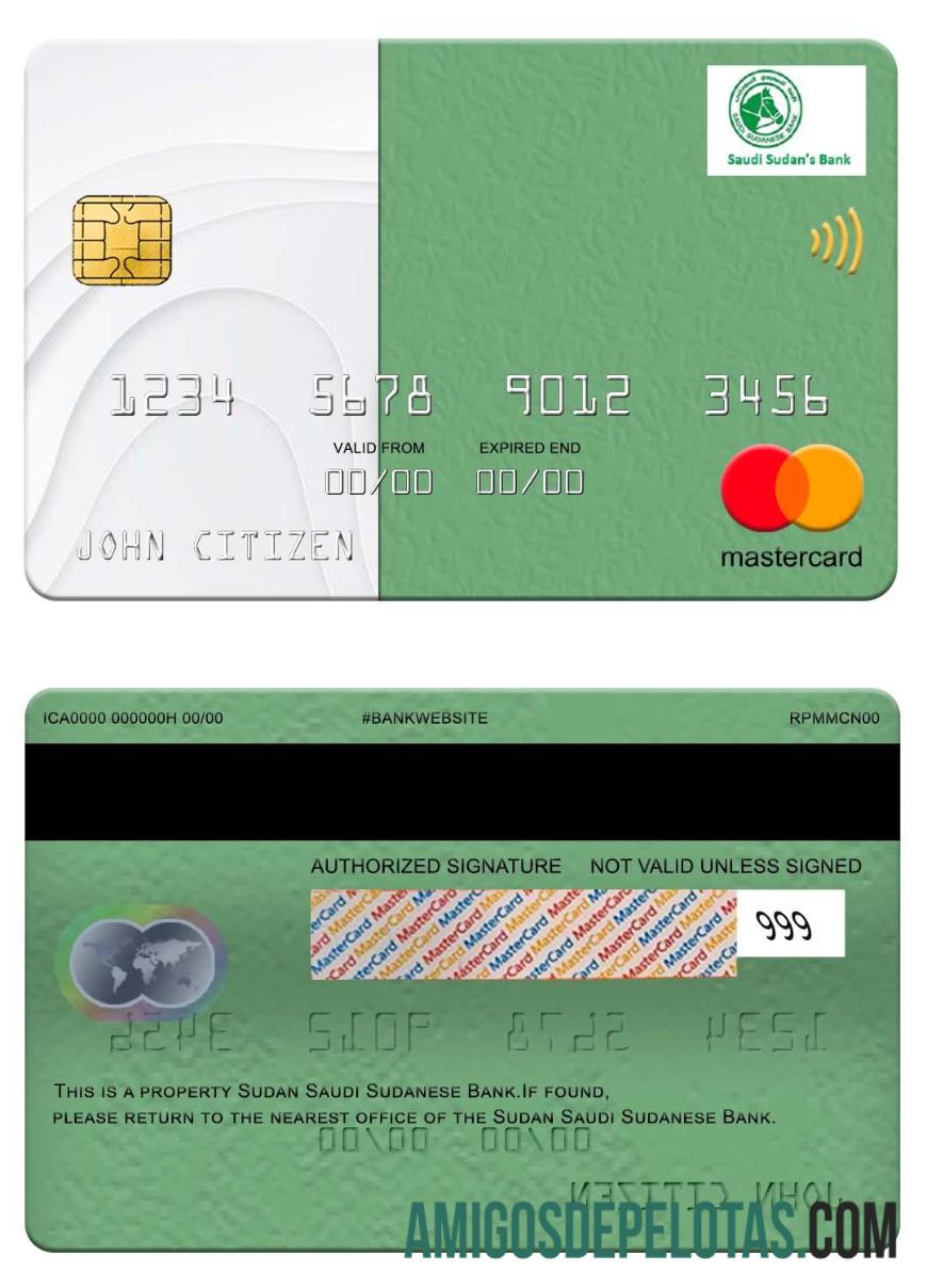 Sudan Arab Saudi Sudanese bank mastercard templat