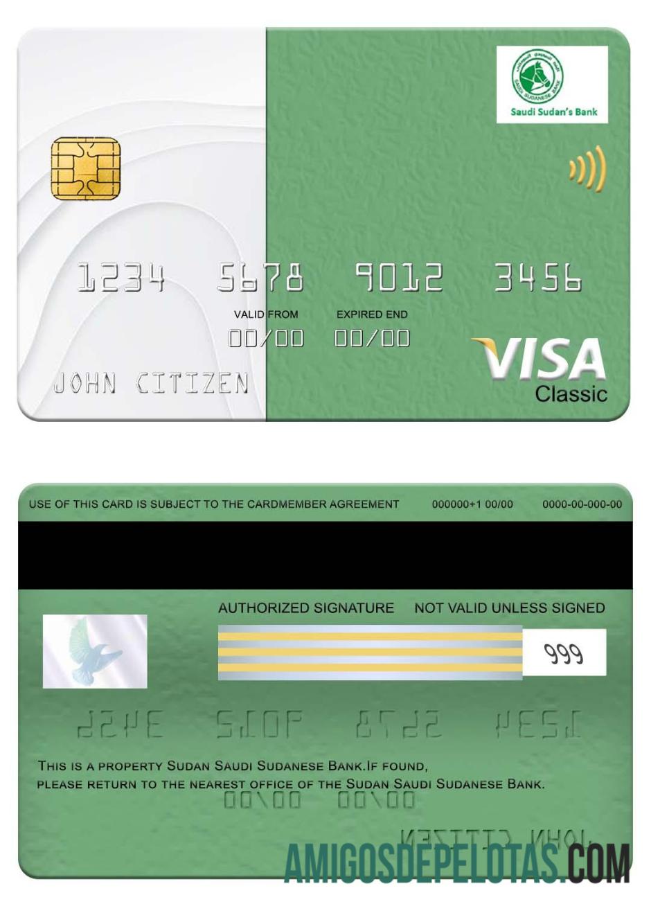 Sudan Arab Saudi Sudanese bank visa classic kartu pratinjau