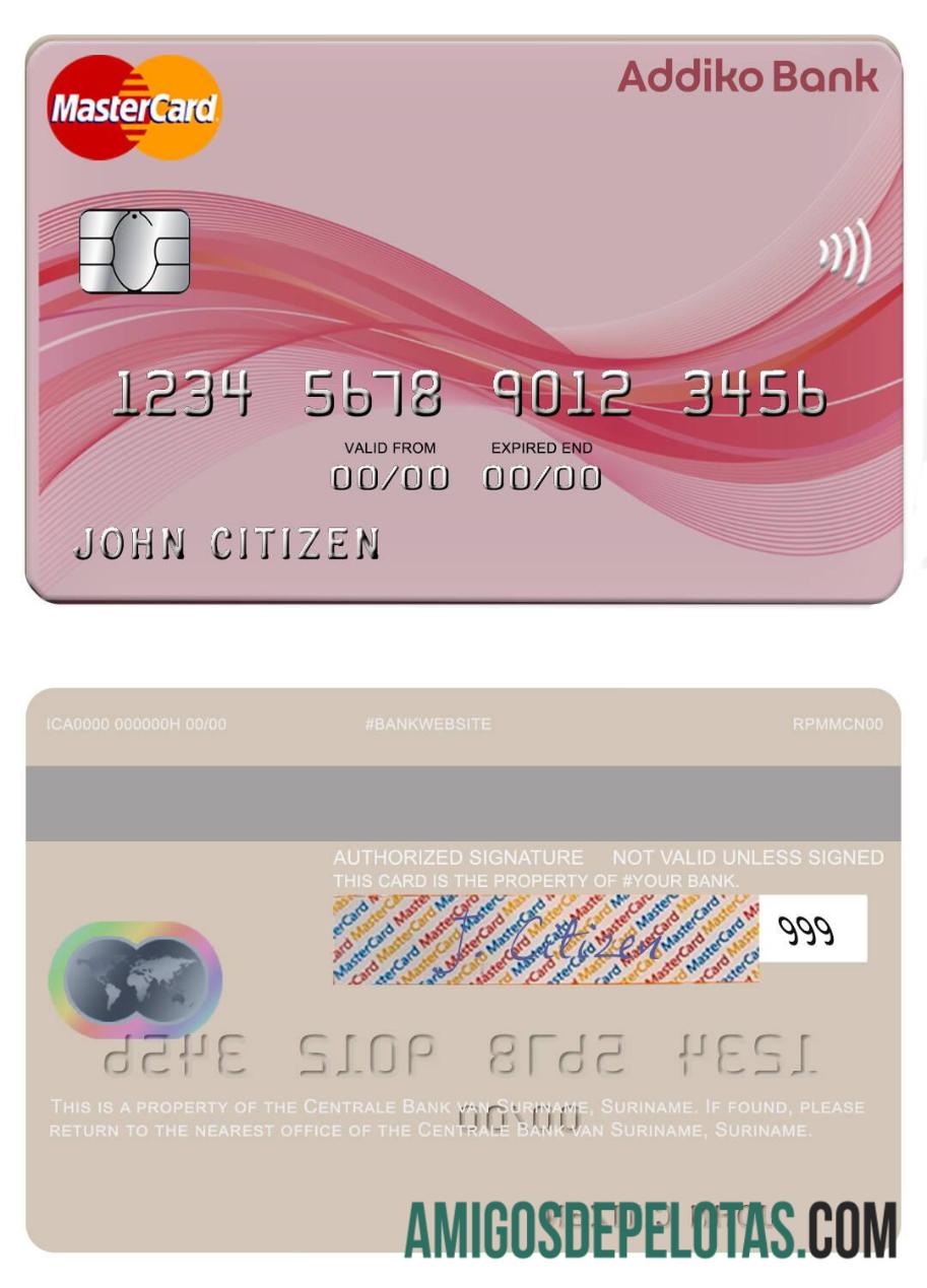 Suriname Centrale bank van Suriname mastercard pratinjau