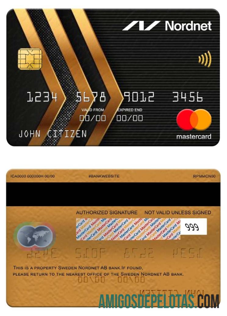 Swedia Nordnet AB bank mastercard desain