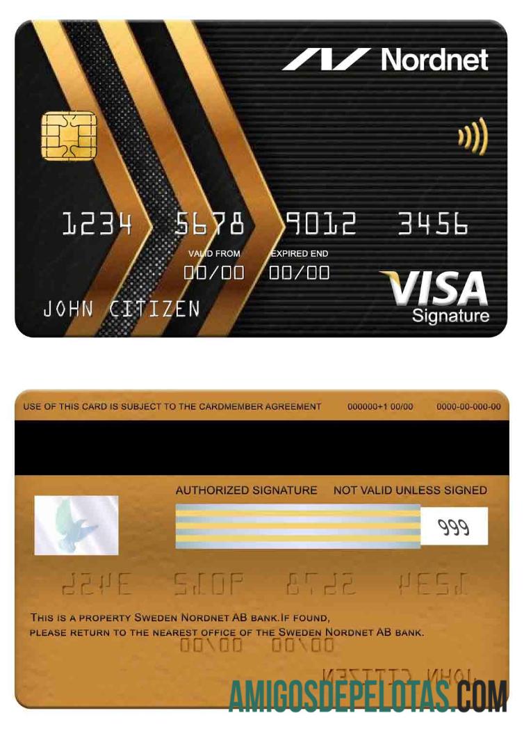 Swedia Nordnet AB bank visa Tanda Tangan kartu makering