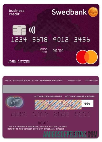 Swedia SwedBank Kredit mastercard desain