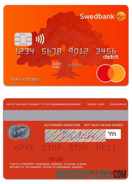 Swedia SwedBank Debit mastercard desain