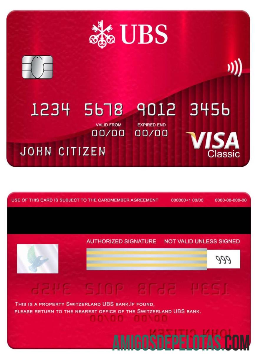 Swiss UBS bank visa classic kartu makering