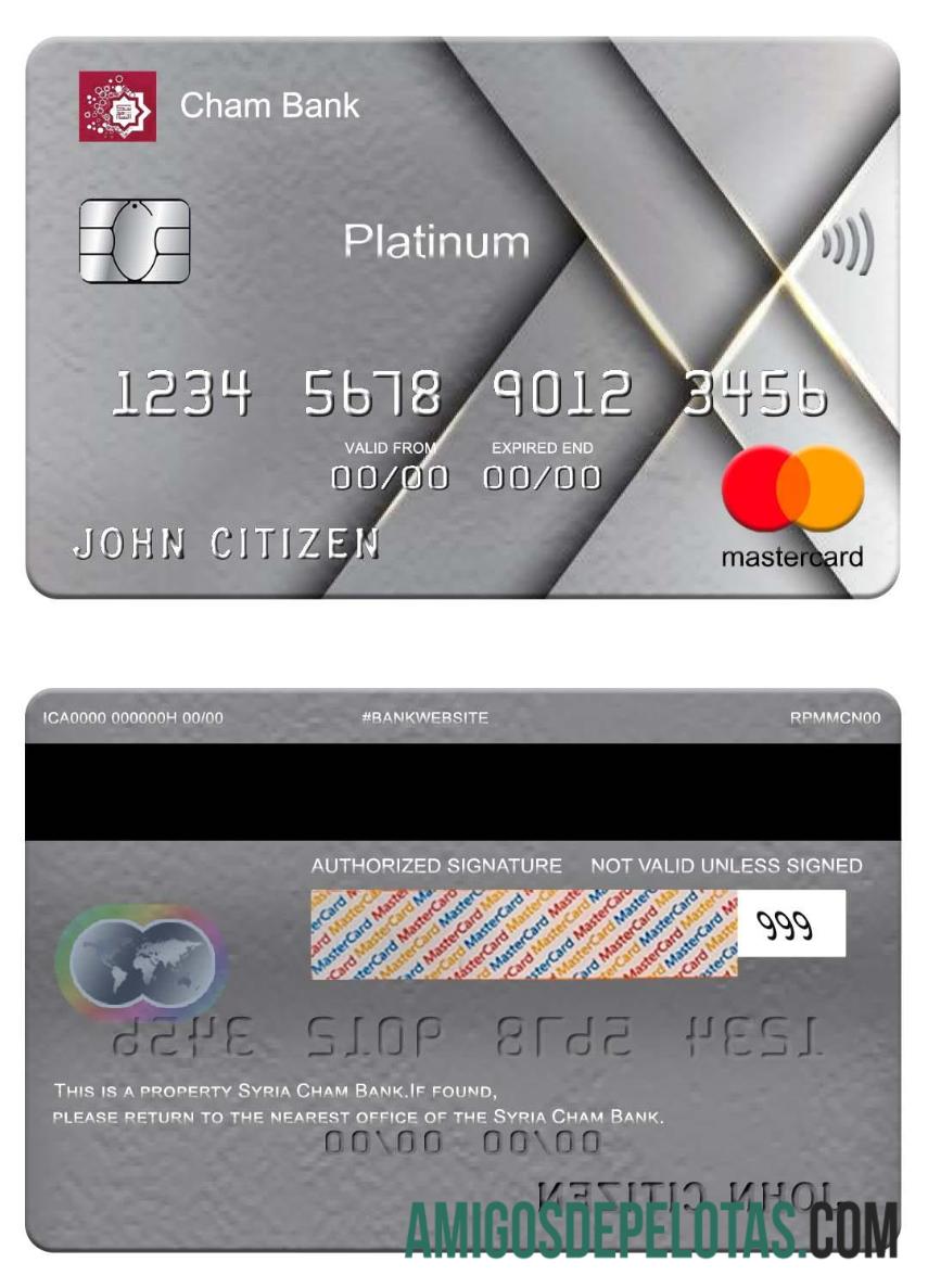 Suriah Cham bank mastercard platinum desain