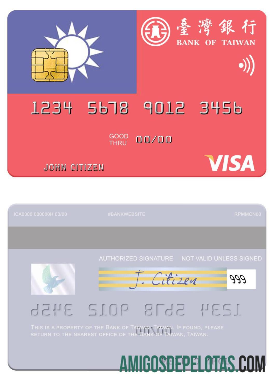 Taiwan bank of Taiwan visa Debit kartu pratinjau
