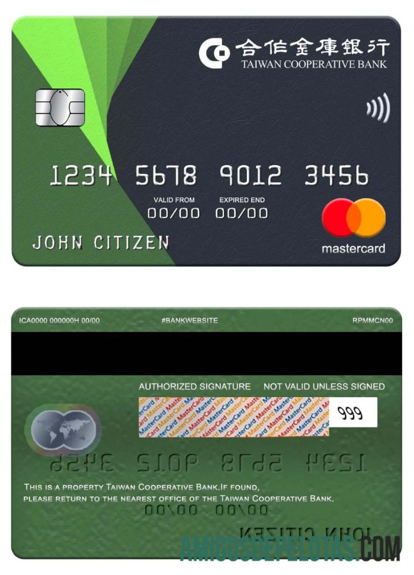 Taiwan Cooperative bank mastercard templat