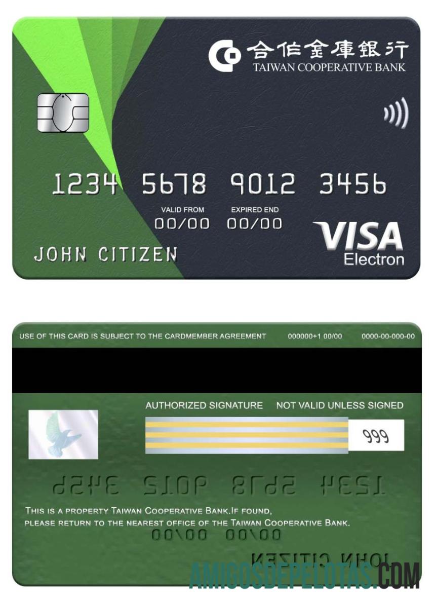 Taiwan Cooperative bank visa electron kartu makering