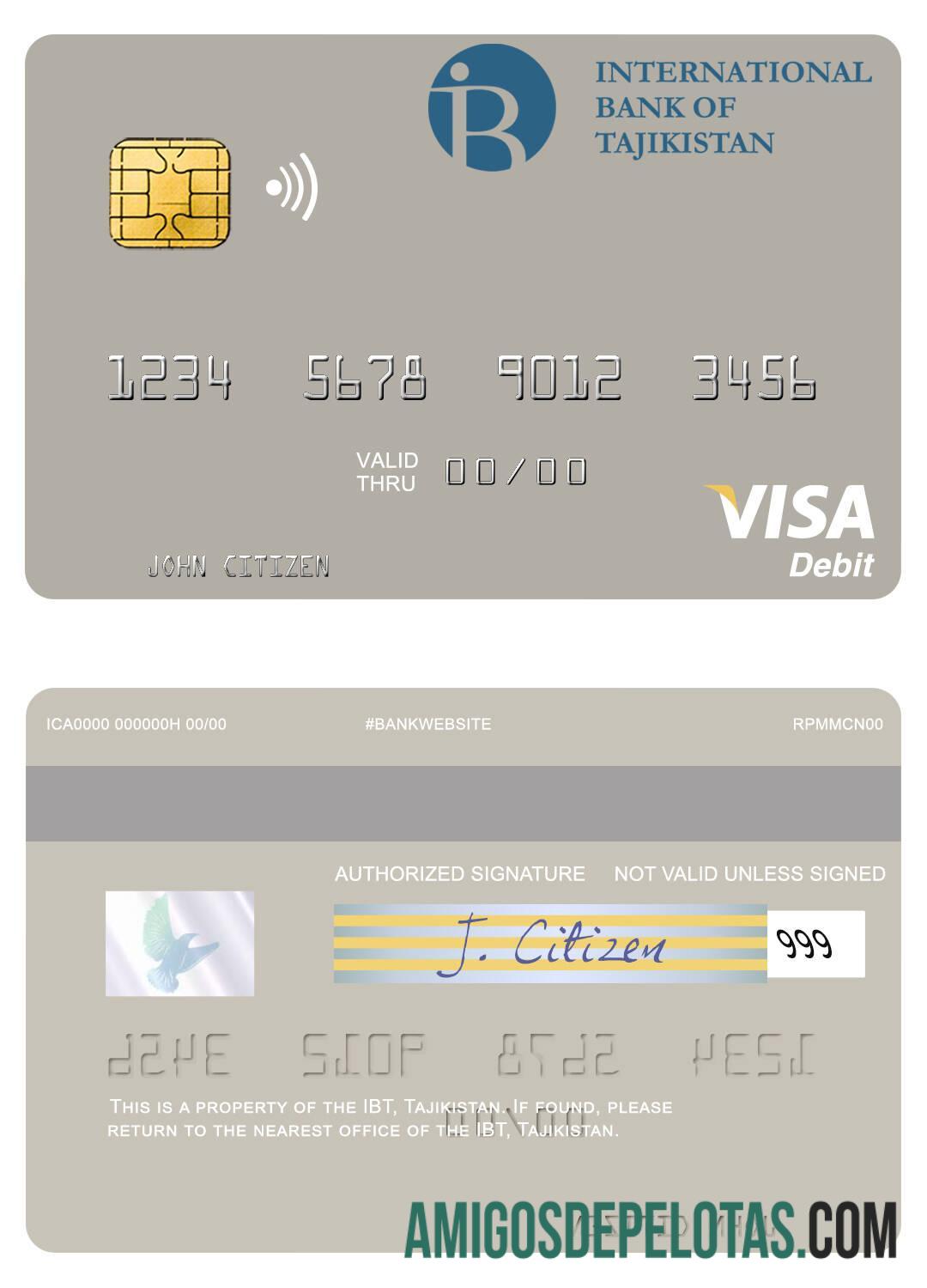 Tajikistan IBT visa Debit kartu pratinjau
