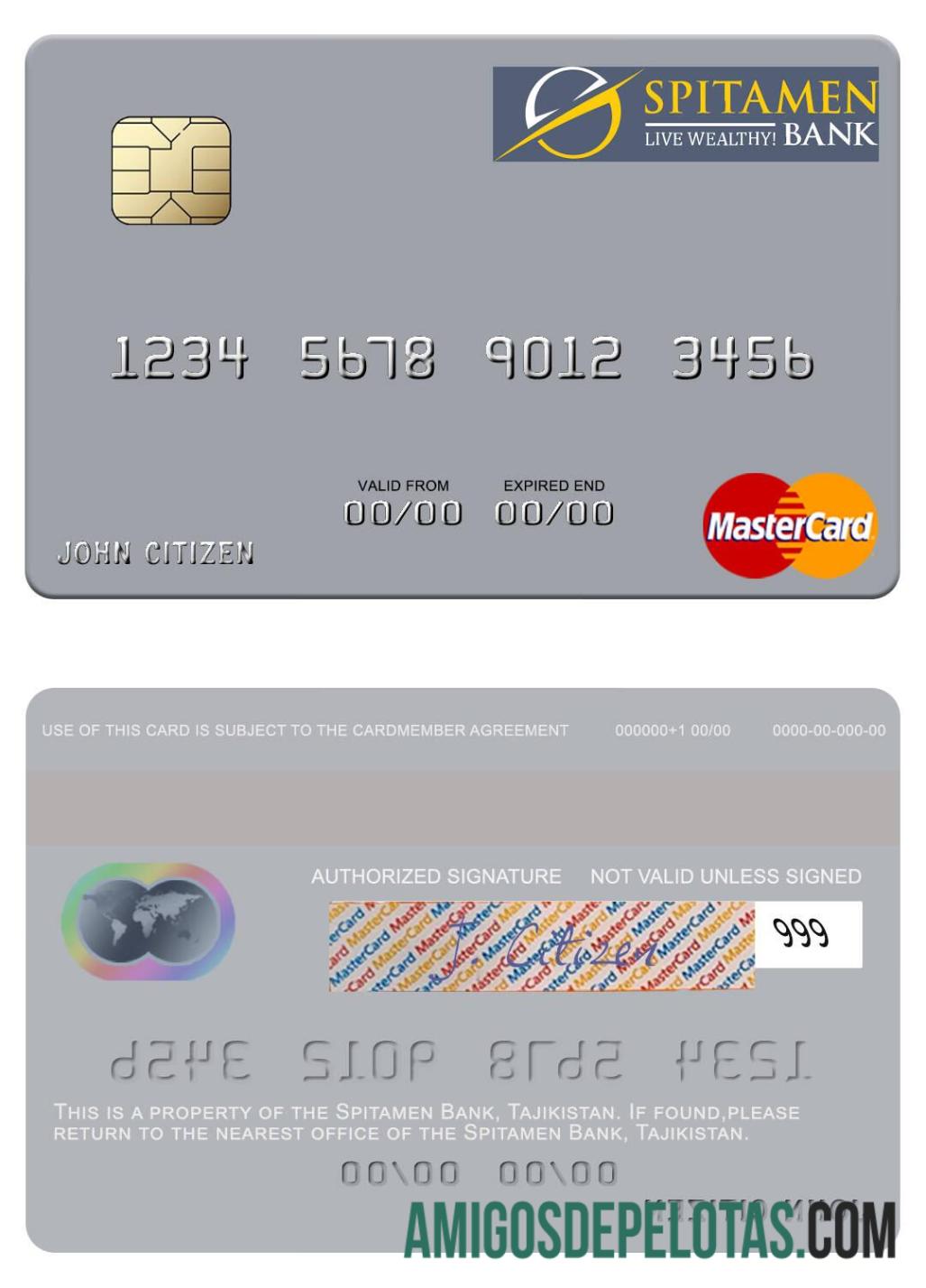 Tajikistan Spitamen bank mastercard makering