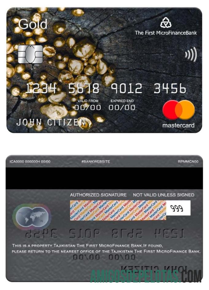 Tajikistan The First MicroFinance (FMFB) bank mastercard gold desain