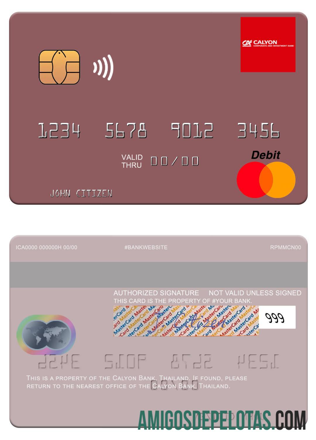 Thailand Calyon bank mastercard desain