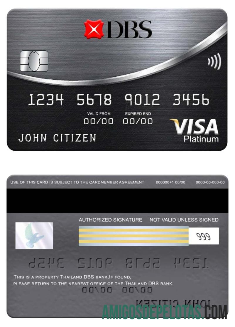 Thailand DBS bank platinum visa kartu makering