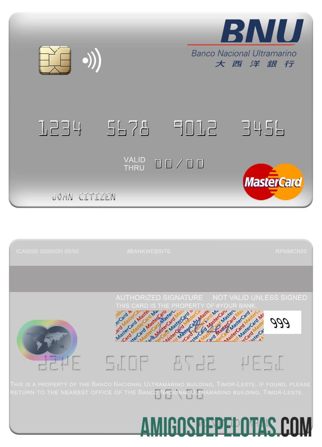 Timor Leste Banco Nacional Ultramarino building mastercard makering