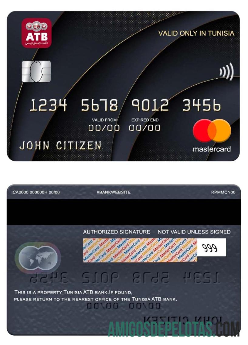 Tunisia ATB bank mastercard templat