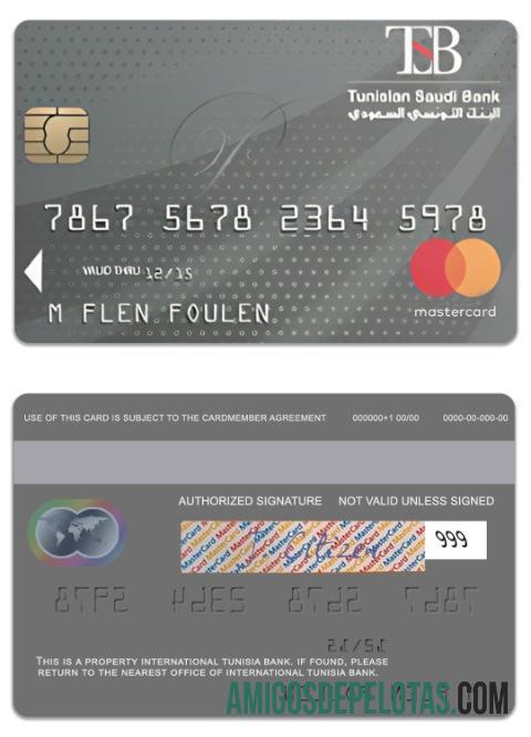 Tunisia International Tunisia bank platinum mastercard desain