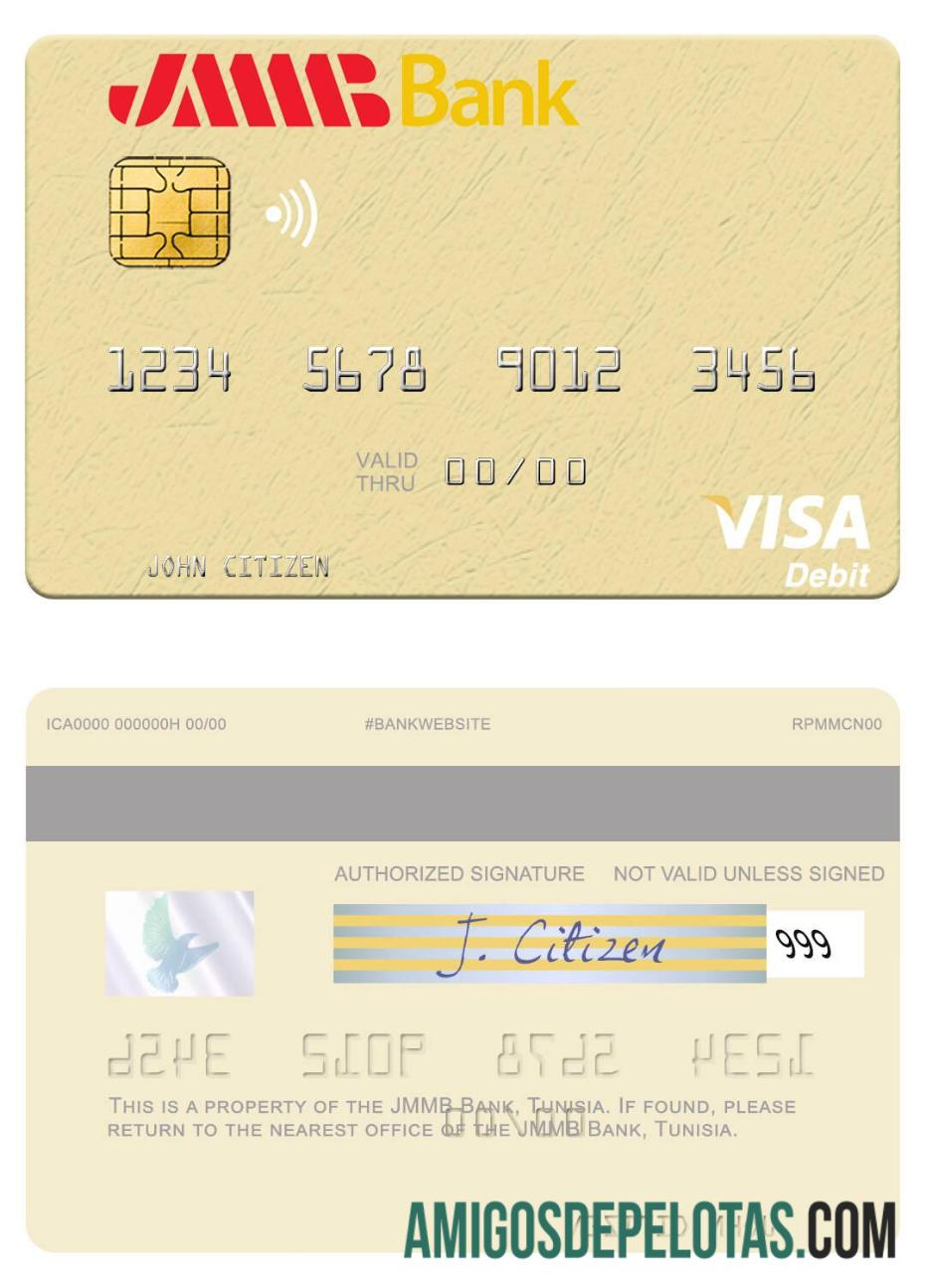 Tunisia JMMB bank visa Debit kartu pratinjau