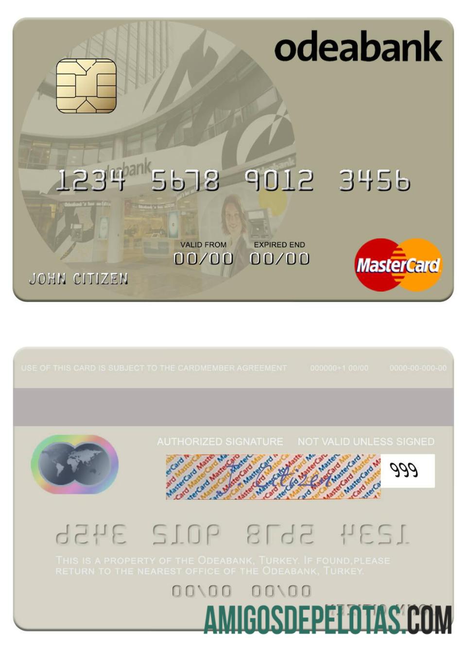 Turki Odeabank maastercard templat